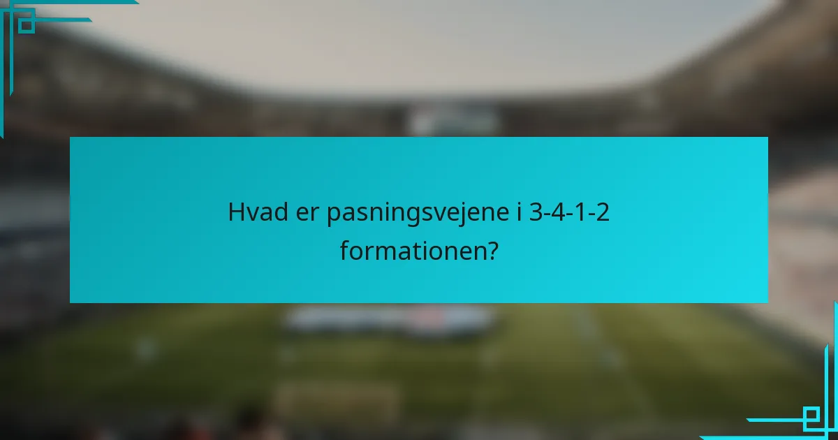 Hvad er pasningsvejene i 3-4-1-2 formationen?